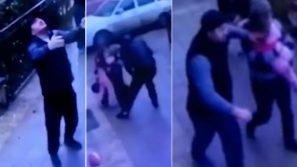 Bimba cade dal quinto piano: salvata da due passanti. La scena terribile ripresa dalle telecamere